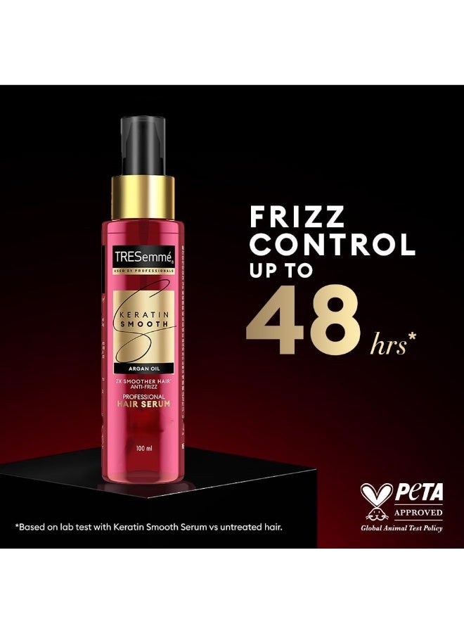 TRESemmé TRESemme Keratin Smooth Serum 100ml With Keratin Protein and Argan Oil | Salon-Like Smooth Hair | Up To 48H Frizz Control - Image 2